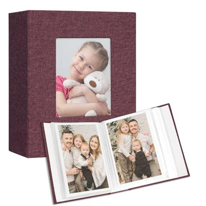 Vienrose 4x6 Small Photo Album, 2 Pack, 100 Photos, Purple | Linen Cover, Mini Photo Album, Baby Memory Book, Wedding Family Travel - color: Purple, size: 4x6 50 Pockets