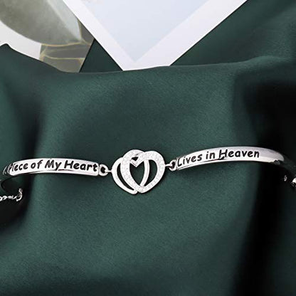 FAADBUK Memorial Jewelry Loss Gift A Piece of My Heart Lives In Heaven Bracelet In Memory of Loved Son Daughter Sympathy Gift - color: A Piece Of C-S