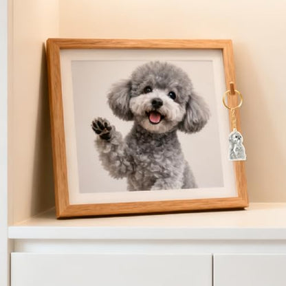 ELANE Dog Hair Keepsake，2 Pack Pet Hair Memorial Keepsake Pet Hair Keychain Keepsake (Clear Bichon) - color: Clear Bichon