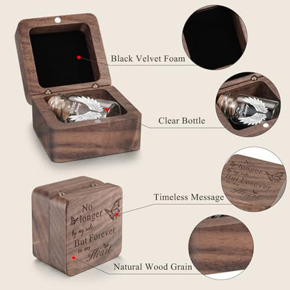 SOITIS Wooden Box for Ashes - Small Glass Urn for Human Ashes Keepsake, Mini Urns for Ashes Cremation Holder, Funeral Keepsake for Women Men-White Wings Urn - size: White