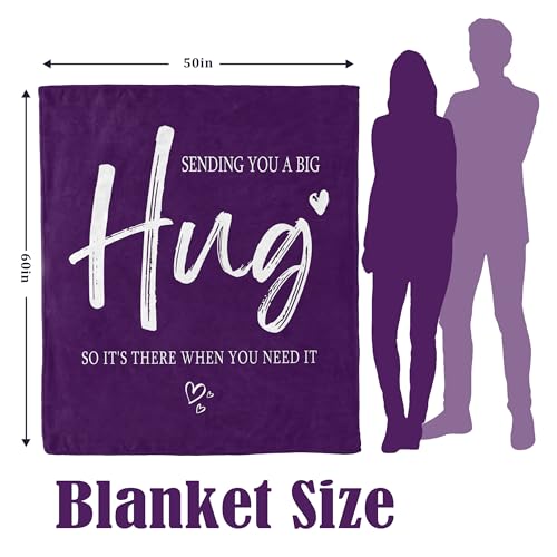 Get Well Gifts for Women, Healing Hug Purple Blanket 50"X60" | Inspirational Gifts for Women, Breast Care Gifts for Women, Thinking of You Feel Better Sympathy Gifts Throw Blanket - color: Purple-big Hug