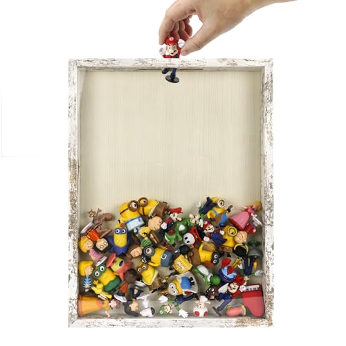 12x16 Large Shadow Box Frame with Top Loading, HD Glass Window and Slot - Memory Box for Pictures, Memorabilia, Medals, Collections Gift, White - color: White, size: 12*16