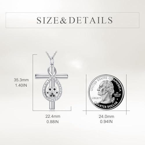 TIGER RIDER Pet Paw Necklace 925 Sterling Silver Cross Infinite love Necklace Pendant Pet Jewelry Gift for Dog Cat Lovers - style: Cross