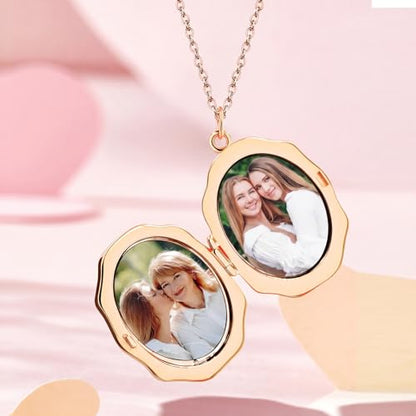 18K Gold Cross Locket Necklace for Women Holds Photo Necklace with Personalized Picture Necklaces Pendant 18 Inch Birthday Mother's Day for Women - color: Rose Gold Cross