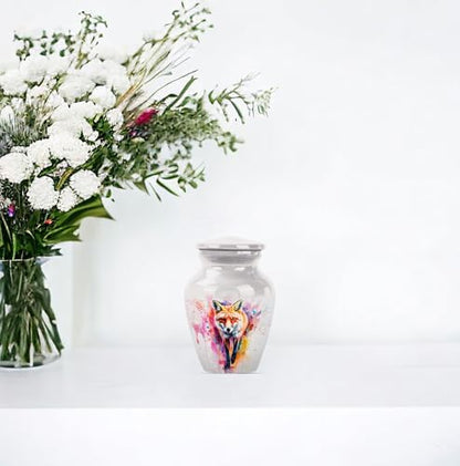 Fox Urn for Human Ashes - color: Fox - White, size: 3 Inch - Pack of 1