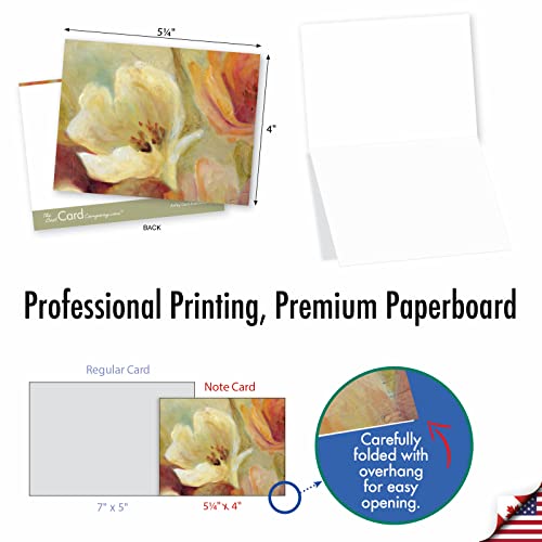 The Best Card Company - 10 Boxed Note Cards with Flowers - Blank Assorted Floral Notecards Bulk (4 x 5.12 Inch) - Spice Blooms M6628OCB - style: Spice Blooms