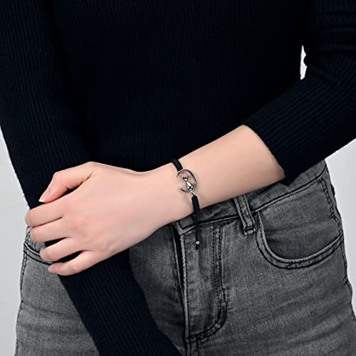constantlife Cat Cremation Urn Bracelet for Pet Ashes Handmade Braided Rope Adjustable Bangle Stainless Steel Urn Bangle Memorial Jewelry - color: Silver