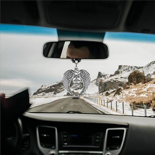 Angel Wings Memorial Hanging Charm - Remembrance Ornament for Rear View Mirror, Guardian Angel Gift for Loss of Dad, Sympathy Gift for Grieving Funeral - style: Dad