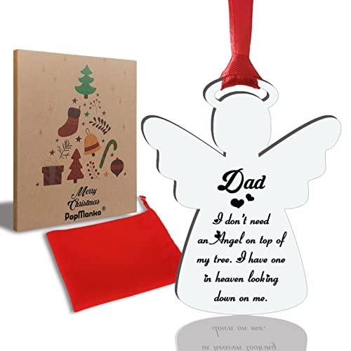 Christmas Memorial Angel Ornament, I Have an Angel in Heaven, Dad Memorial Ornament, Xmas Christmas Tree Remembrance Hanging Bereavement Ornaments Gift for Loss of Loved One (Silver - Dad) - color: Silver - Dad