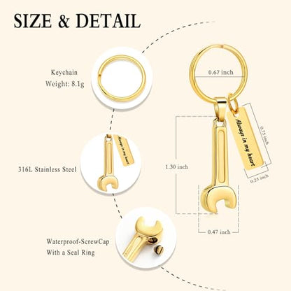 Oinsi Men's Cremation Jewelry Made Of 316L Stainless Steel Hammer Memorial Urn Necklace Pendant Keepsake Holder Jewelry For Ashes - color: B-Gold