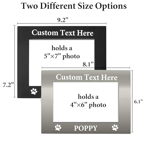 Personalized Cat Picture Frame with Gift Box, 4x6 Aluminum Pet Photo Frame - color: Aluminum Frame, size: Landscape 4X6