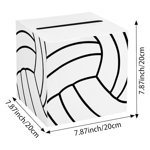 Volleyball Card Box Sports Party Favors Post Box Cardboard Receiving Money Holder for Volleyball Theme Wedding Reception, Baby Showers, Anniversary, Birthday Party, Table Centerpiece Decorations - style: Volleyball