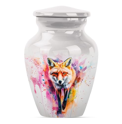 Fox Urn for Human Ashes - color: Fox - White, size: 3 Inch - Pack of 1