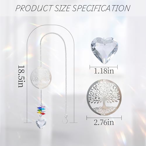Memorial Gifts for Loss of Loved One, Unique Sympathy Gift Idea Crystal Ball Suncatcher, Rainbow Bereavement Grief Gift Box for Loss of Mom Dad Husband Son Daughter Dog,Tree of Life