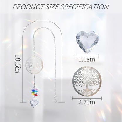 Memorial Gifts for Loss of Loved One, Unique Sympathy Gift Idea Crystal Ball Suncatcher, Rainbow Bereavement Grief Gift Box for Loss of Mom Dad Husband Son Daughter Dog,Tree of Life