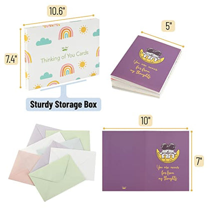 Mr. Pen- Thinking of You Cards with Envelopes, 20 Unique Design | Large 5”x7”, Thinking of You Card, Blank Inside, Greeting Cards Thinking of you, Encouragement Cards - color: Cheerful