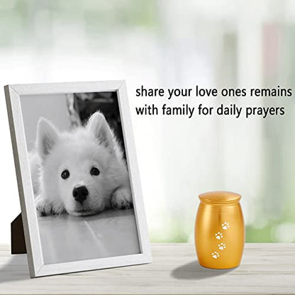 2.67 Inches Small Urns for Pet Ashes,Small Dog Urns for Ashes - color: Gold