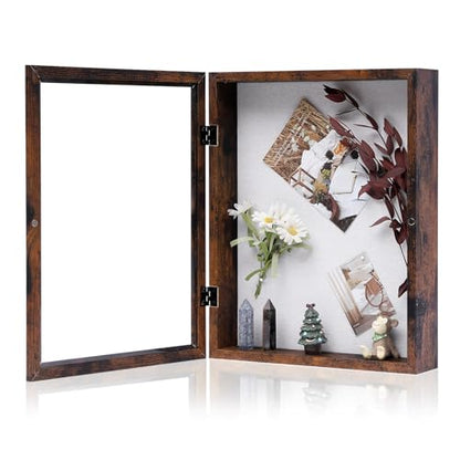 Muzilife 11x14 Shadow Box Picture Frame, 2.16 Deep, HD Glass, Honey Brown - color: Honey Brown, size: 11x14