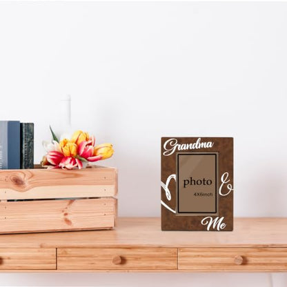Grandma and Me Picture Frame, Grandmother Birthday Gift From Grandchild, Tabletop Display Home Decoration, Grandma Gifts Wooden Photo Frame Fitting a 4x6 Inch Photo - color: Grandma and Me