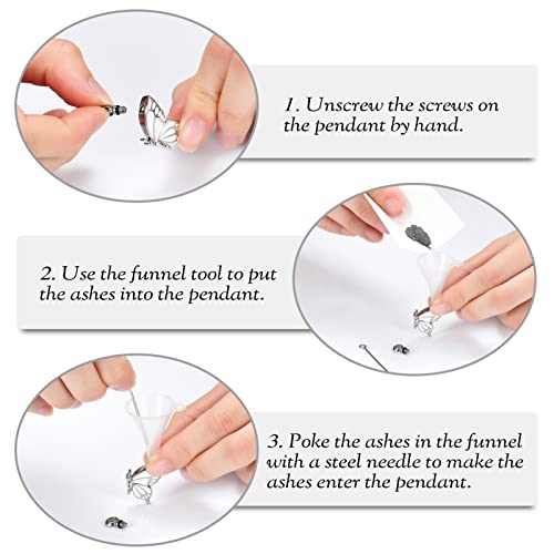 constantlife 2 Pack Butterfly Urn Necklaces for Ashes for Women Girls Stainless Steel Pendants Cremation Keepsake Jewelry Mother Daughter Sister Friendship Memorial Gifts - color: Silver