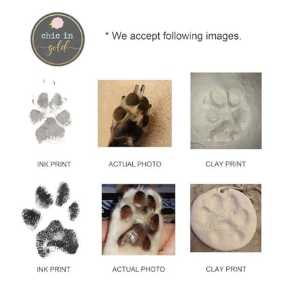 Dog Paw Print Necklace for Women, Custom Cat, Pet Memorial Jewelry Gift - style: Four Pendants