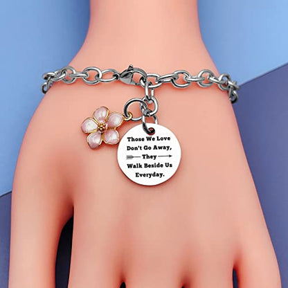DlaeKua Bereavement Gift Bracelet Sympathy Gift for Loss of Mother Father Memorial Gifts for Loss of Husband Sister Remembrance Gifts - color: silver