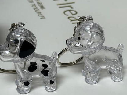 EPMANN 4Pcs Dog Hair Collector Keychain Charm Memorial Storage Box, Transparent Bottle for Pet Hairs Keychain - style: B