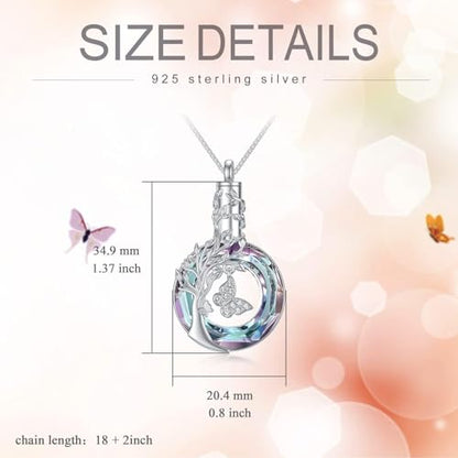 Butterfly Cremation Jewelry for Ashes Urn Necklace for Ashes Sterling Silver Memorial Jewelry
