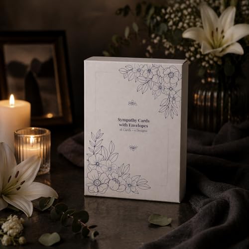 Sympathy Cards with Envelopes, 18 Pack Assorted Watercolor Condolence Cards