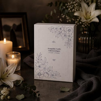 Sympathy Cards with Envelopes, 18 Pack Assorted Watercolor Condolence Cards