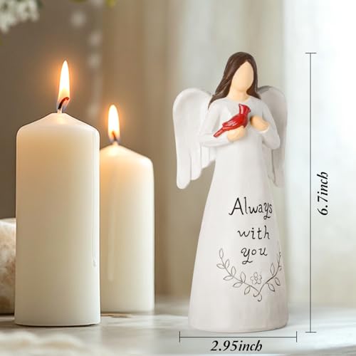 Cardinal Sympathy Gifts for Loss of Loved One - 6.7" Angel Figurine Statue, Memorial Gifts for Loss of Women Mother Father, Bereavement Grief Remembrance Gift, Hand-Painted Figurine - color: Angel Cardinal