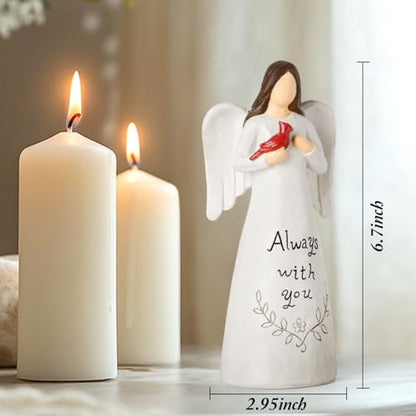 Cardinal Sympathy Gifts for Loss of Loved One - 6.7" Angel Figurine Statue, Memorial Gifts for Loss of Women Mother Father, Bereavement Grief Remembrance Gift, Hand-Painted Figurine - color: Angel Cardinal
