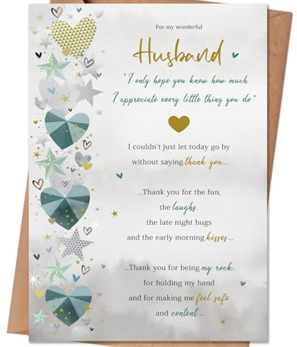 Husband Birthday Card, Happy Birthday Gift for Husband from Wife - color: QQ-67