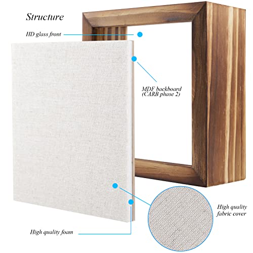 1DOT2 5x5 Small Shadow Box Frame Display Case, Carbonized Black | Grade A Pine Wood, HD Glass Front, Soft Linen Back, 1.2 Inch Depth, MDF Backboard, For Pet Flower Photos, Carbonized Black - color: Carbonized Black, size: 5x5