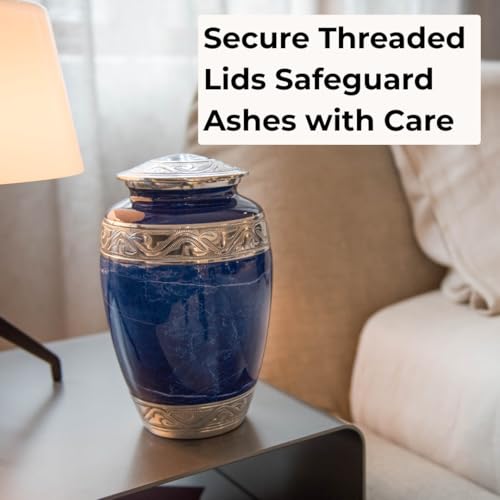 GR8 Keepsakes Classic Blue Marble-Finish Cremation Urn Set - color: Blue