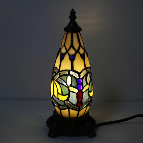 Small Tiffany Stained Glass Table Lamp 5.5X11 Inch (Blue Lotus) - color: Blue Lotus