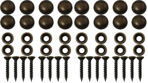 8pcs Pure Brass Decorative Screws with Caps Used as Mirror Screw Mirror Fixing Screws Cover Self-Tapping Screws (15mm, Bronze) (Pack of 2) - size: 15mm x [Length] x [Pitch] (Pack of 2)