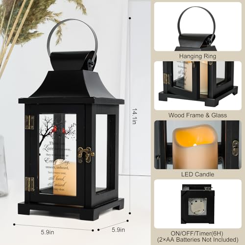 Memorial Lantern Sympathy Gift for Loss of Loved One Grief Gift - color: Those We Love Don’t Go Away Black
