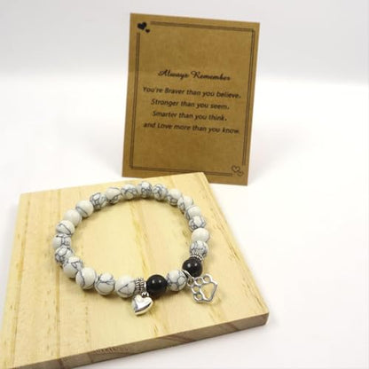 CatDog Paw Charm Bracelet - Remembrance Gifts For Cat & Dog Lovers Ideal Gift for Dog Lovers Veterinarians Mom Friend Classmate Family