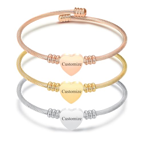 Cremation Jewelry Wing Heart Urn Bracelet for Human Ashes for Women Men Memorial Keepsake Cuff Bangle Bracelet - color: Customize