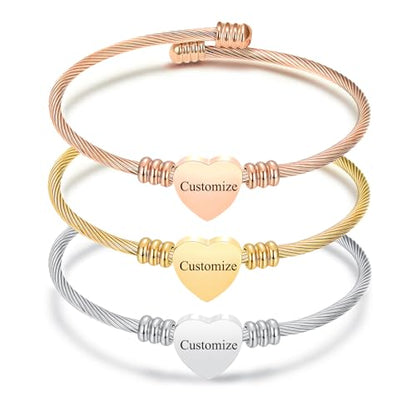 Cremation Jewelry Wing Heart Urn Bracelet for Human Ashes for Women Men Memorial Keepsake Cuff Bangle Bracelet - color: Customize