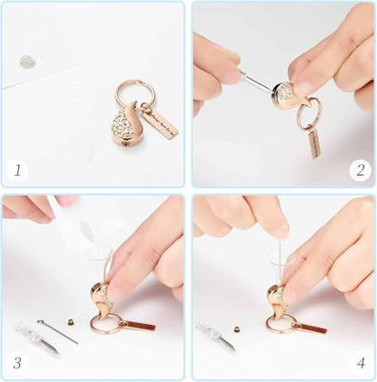 zeqingjw Cremation Jewelry Teardrop Urn Keychain for Ashes Tree of Life Urn Ashes Cremation Memorial Keepsake Keychain - color: Rose Gold