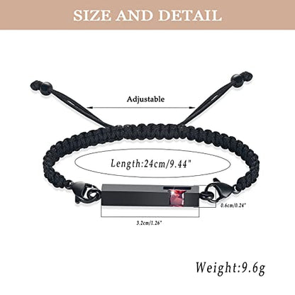 XSMZB Urn Bracelet for Ashes Stainless Steel Crystal Cube Cremation Bangle Locket Memorial Ashes Holder Keepsake for Women Men - color: Black-Red