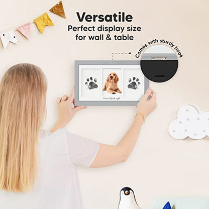 Inkless Hand and Footprint Kit, Boy Girl Newborn Keepsake (Cloud Gray) | No Mess Ink Pad for Baby Handprint, Clean Touch Paw Print Kit for Dog Picture Frame, Personalized Baby Christmas Shower Gifts - color: Cloud Gray