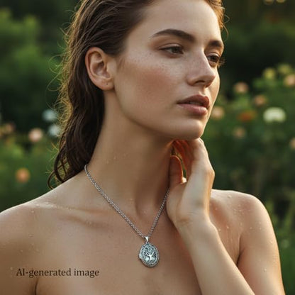 925 Sterling Silver Pictures Locket Necklace for Women Men - color: Black plated 9