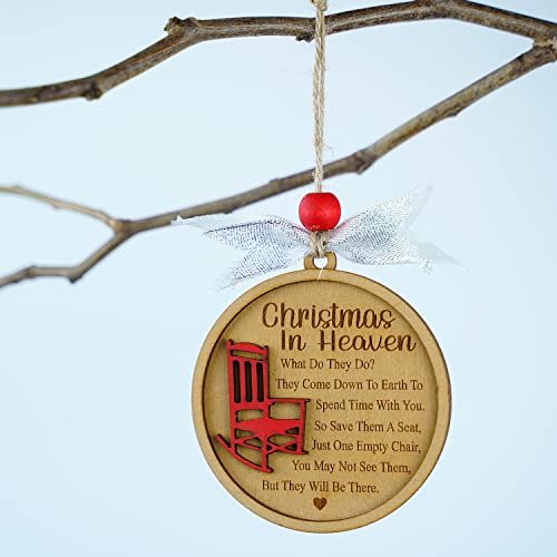 Christmas in Heaven with Chair Ornaments, Memorial Christmas Ornaments, Christmas Memorial Keepsake, for Grandma Grandpa Mom Dad. - style: Christmas in Heaven