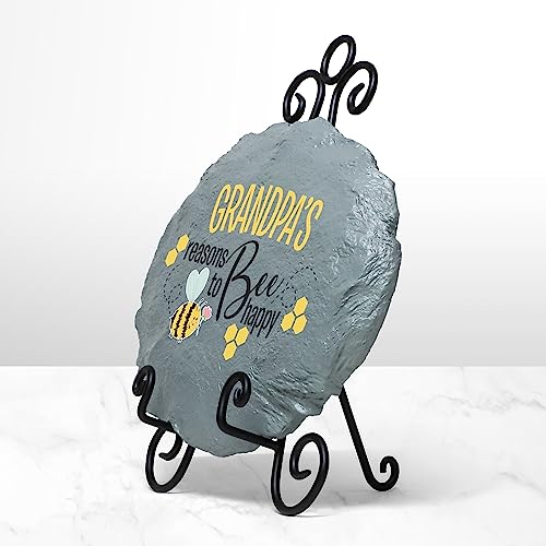Let's Make Memories Personalized Reasons To Bee Happy Garden Stone - Large Garden Stone - 10" Diameter - color: Bee Happy, size: Large