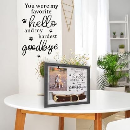 Pet Memorial Frames for Loss of Dog, in Memory of Dog or Cat Passing Away, Pet Collar Keepsake Frame, Wall Mount or Tabletop Remembrance Gifts
