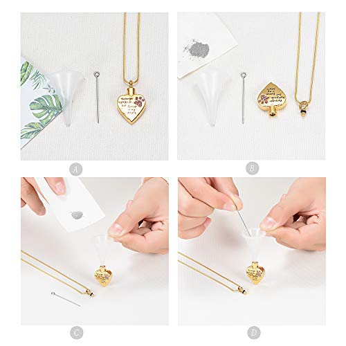 memorial jewelry No Longer by My Side,But Forever in My Heart Carved Locket Cremation Urn Necklace for Pet Dog Cats - color: Gold-Pink
