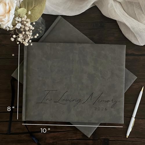 Funeral Guest Book 2026 Celebration Of Life Memorial Service - Custom Year - color: Smoke Gray, size: 2026